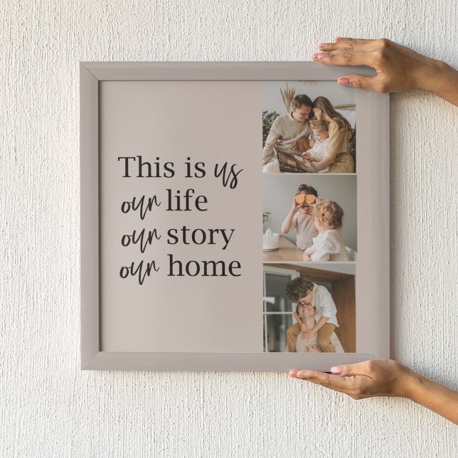 Modern Couple Family Photo & Family Quote Lovely Poster (Creator Uploaded)