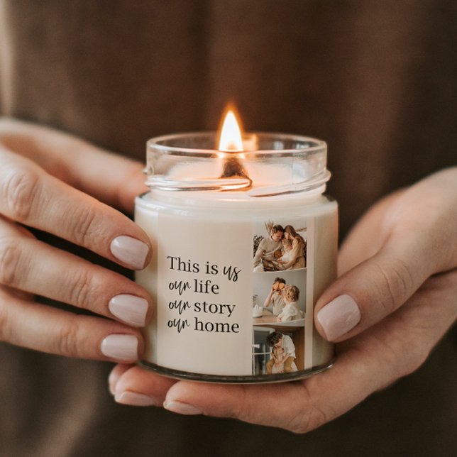 Modern Couple Family Photo & Family Quote Lovely Square Sticker (Creator Uploaded)