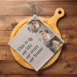 Modern Couple Family Photo & Family Quote Lovely Tea Towel<br><div class="desc">Modern Couple Family Photo & Family Quote Lovely</div>