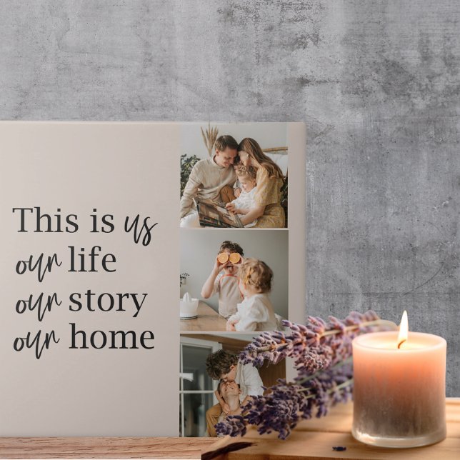 Modern Couple Family Photo & Family Quote Lovely Tile (Creator Uploaded)