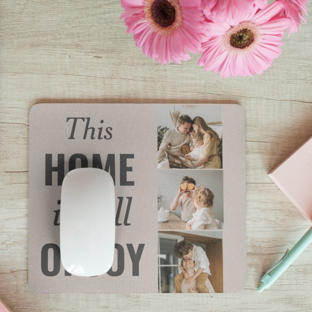 Modern Couple Family Photo & Family Quote Mouse Mat (Creator Uploaded)