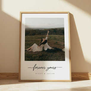 Modern Couple 'Forever Yours' Custom Photo Poster