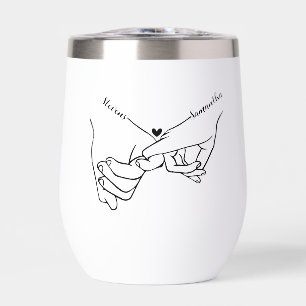 Modern Couple Holding hands Custom name wedding 