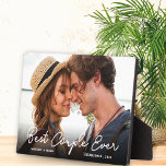 Modern Couple Love Photo Best Couple Ever Script Plaque<br><div class="desc">Modern Couple Love Photo Best Couple Ever Script plaque.</div>