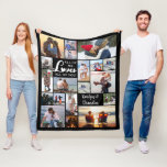 Modern Couple Love Quote 19 Photo Collage Fleece Blanket<br><div class="desc">Create a personalised, custom colour photo memory blanket for the one you love utilising this easy-to-upload photo collage template with 19 pictures in various shapes and sizes. The design features the saying ALL OF ME LOVES ALL OF YOU accented with a heart and includes names or your custom text in...</div>
