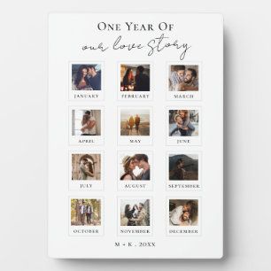 Modern Couple Love Story Anniversary Photo Plaque
