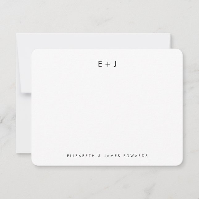 Modern Couple Monogram Initials Personalised Card (Front)