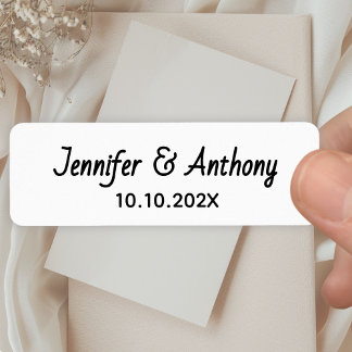 Modern Couple Names & Date Wedding - Black