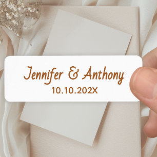 Modern Couple Names & Date Wedding - Bronze