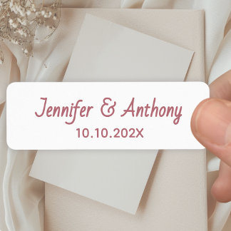 Modern Couple Names & Date Wedding - Rose Gold