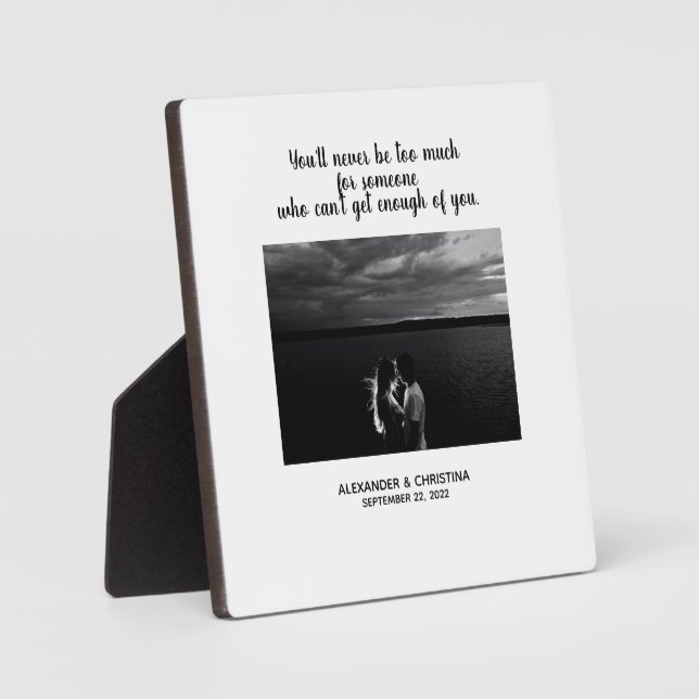 Modern Couple Personalised Love Quote Plaque (Front)