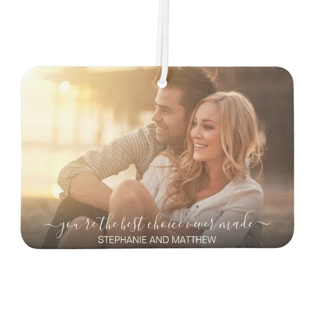 Modern Couple Photo Best Choice Ever Personalised Car Air Freshener (Back)