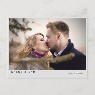 Modern Couple Photo Bridal Shower  Invitation Postcard