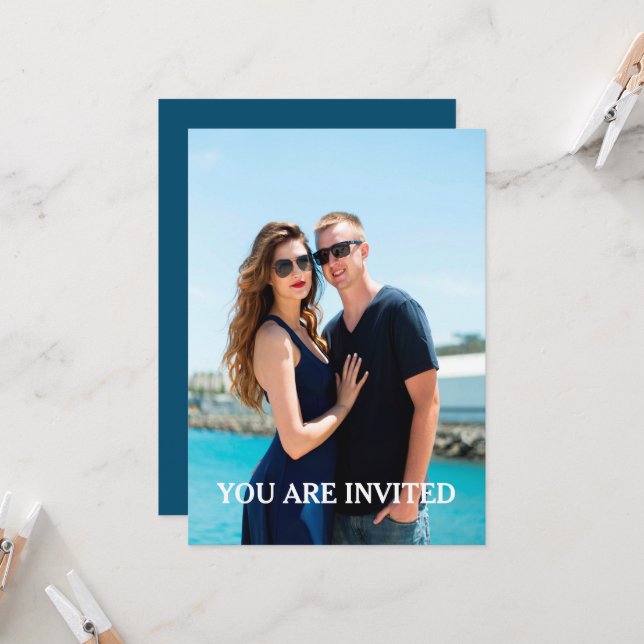 Modern Couple Photo Invitation (Front/Back In Situ)