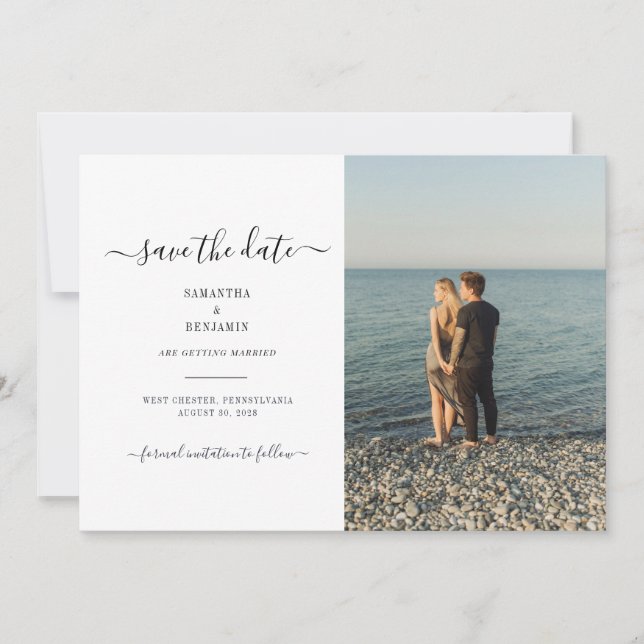 Modern Couple Photo Save the Date (Front)
