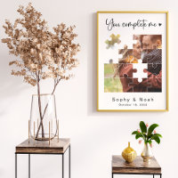 Modern Couple Wedding Photo | Photo Puzzle Poster