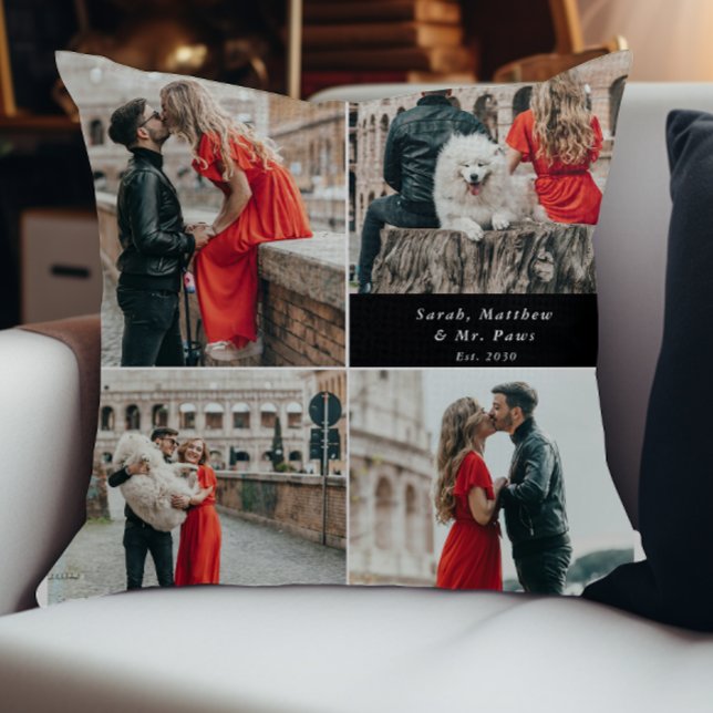 Modern Couples 4 Photo Collage Cushion (Creator Uploaded)