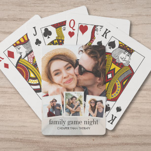 Modern Couples Photo Collage Funny Game Night Playing Cards