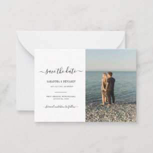 Modern Couples Photo Save the Date Card