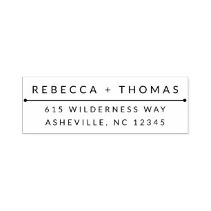 Modern couples return address self-inking stamp