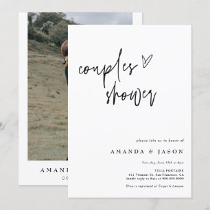 Modern Couples Shower Minimalist Engagement Invitation