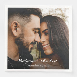 Modern Couples Shower Photo Napkin