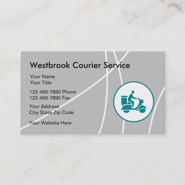 Modern Courier Delivery Services Business Card (Front)