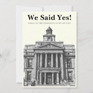 Modern Courthouse Wedding Invitation