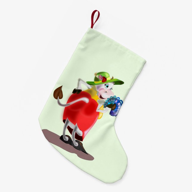 Modern Cow Christmas Stocking (Front (Hanging))