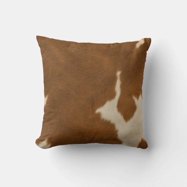 Modern Cow Faux Leather Elegant Collection Cushion (Front)