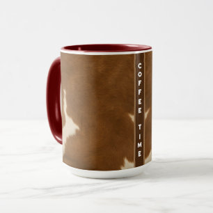 Modern Cow Faux Leather Elegant Collection Mug