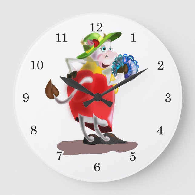 Modern Cow Funny Clock (Front)