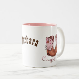 Modern Cowgirl Boots   Cute Western Style Two-Tone Coffee Mug