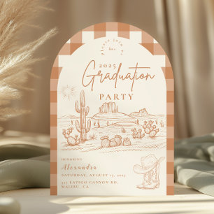 Modern Cowgirl Graduation Invitation