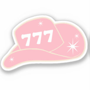 Modern Cowgirl Hat 777 Angel Number Pink