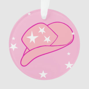 Modern Cowgirl Western Hat Pink   Ornament