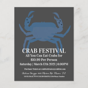Modern Crab Festival Crab  Restaurant Fundraiser Flyer