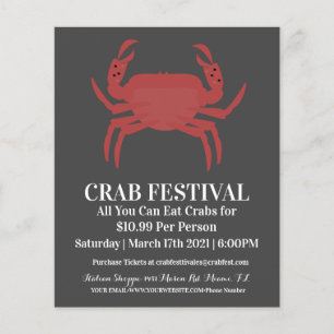 Modern Crab Festival Crab  Restaurant Fundraiser Flyer