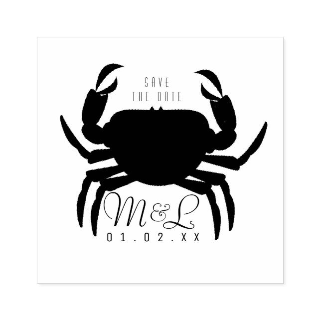 Modern Crabs Save the Date Design Stamp (Imprint)
