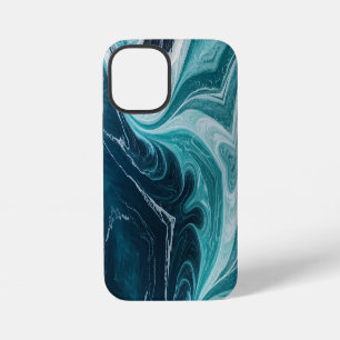 Modern Cracked Gold blue marble Stylist iPhone 12 Mini Case