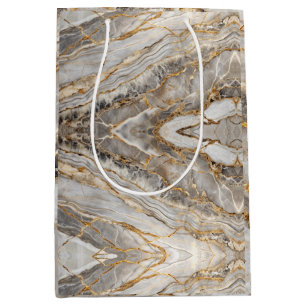 Modern Cracked Gold  marble Medium Gift Bag