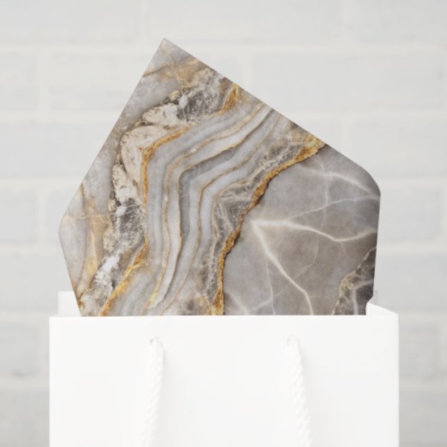 Modern Cracked Gold  marble Tissue Paper (Gift Bag)