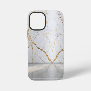 Modern Cracked Gold White marble Stylist iPhone 12 Mini Case