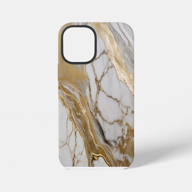 Modern Cracked Gold White Stylist iPhone Case (Back)