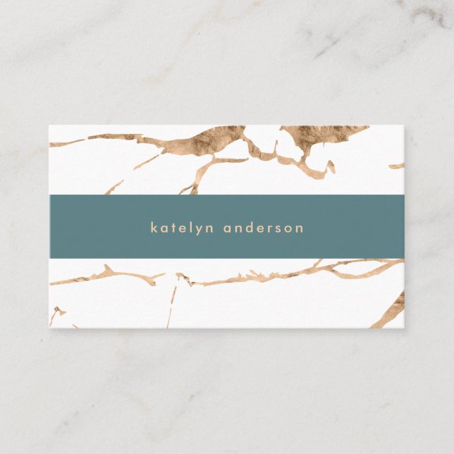 Modern Cracked Gold White Stylist Professional Business Card (Front)
