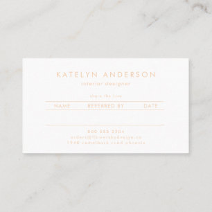 Modern Cracked Gold White Stylist Professional Referral Card