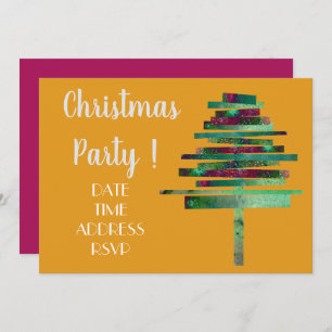 Modern craft Xmas tree Christmas party Invitation