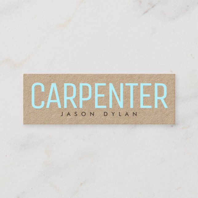 Modern crafted style giant text cover mini business card (Front)