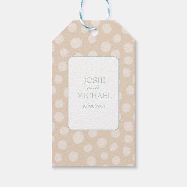 Modern Cream and Blue Gift Tag (Front)