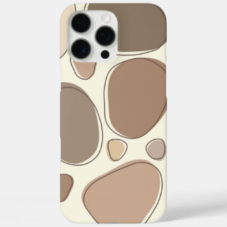 Modern Cream and Brown Abstract Stones iPhone 16 Pro Max Case